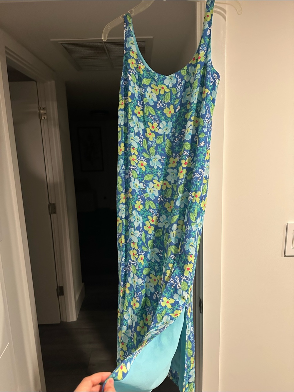 Sigrid Olsen Sport Blue Floral Sleeveless Maxi Dress Size 12P - Picture 4 of 7